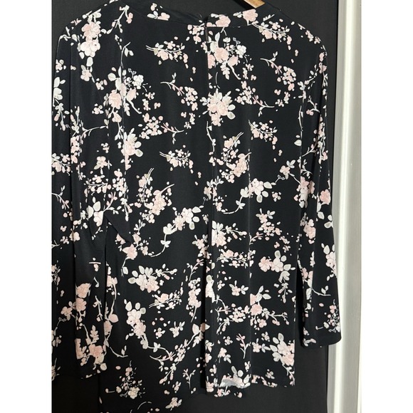 Karl Lagerfeld Blouse Women's L Floral Pink Bow Office Career Feminine - Picture 7 of 7
